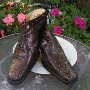 LUCCHESE Charlie 1 Horse BOOTS Western Leather Mule Slides Brown size 7